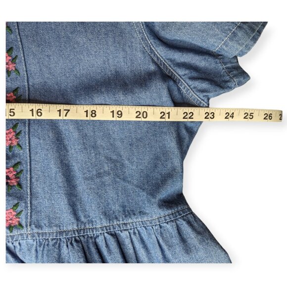 Vintage 90s Stonybrook Denim Button Down Short Sleeve Dress Size XLG PT - Picture 15 of 16